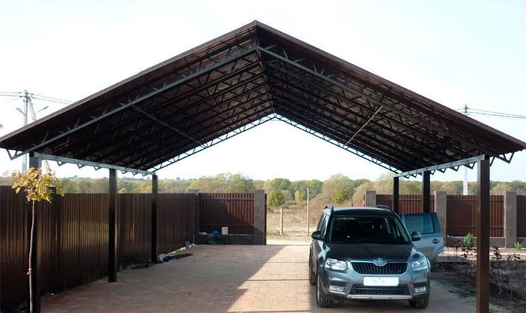 Навес двускатный